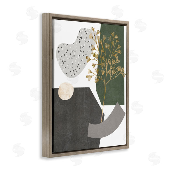 Stupell Industries Melissa Wang | Abstract Shapes With Golden Detail