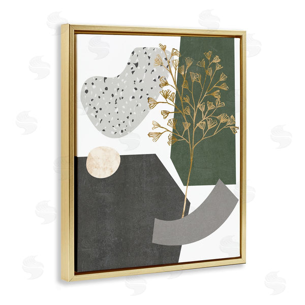 Stupell Industries Melissa Wang | Abstract Shapes With Golden Detail