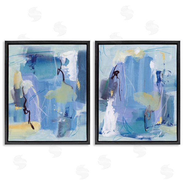 Stupell Industries Melissa Wang | Blue Abstract With Yellow