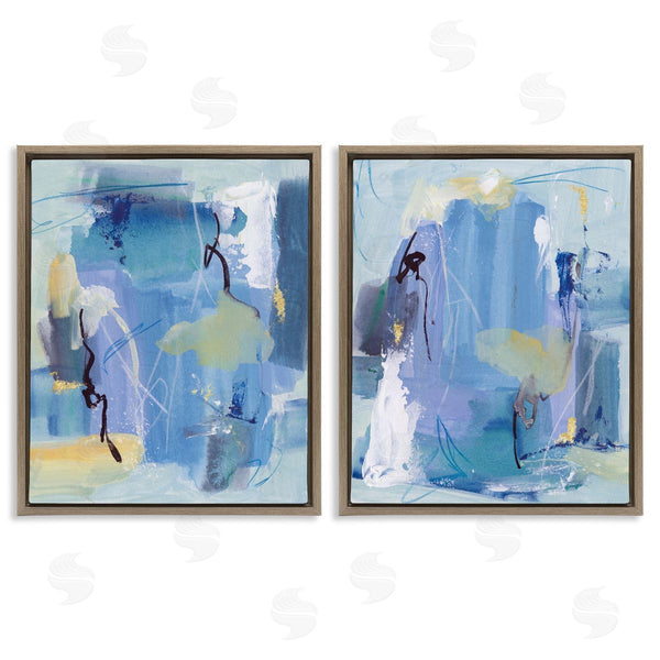 Stupell Industries Melissa Wang | Blue Abstract With Yellow