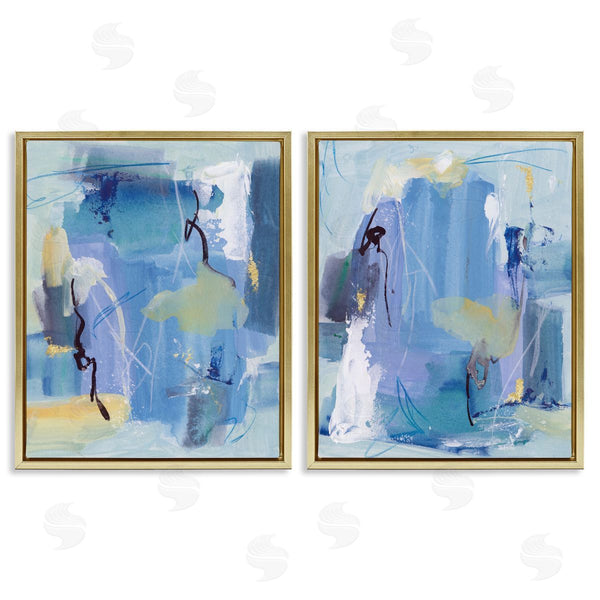 Stupell Industries Melissa Wang | Blue Abstract With Yellow