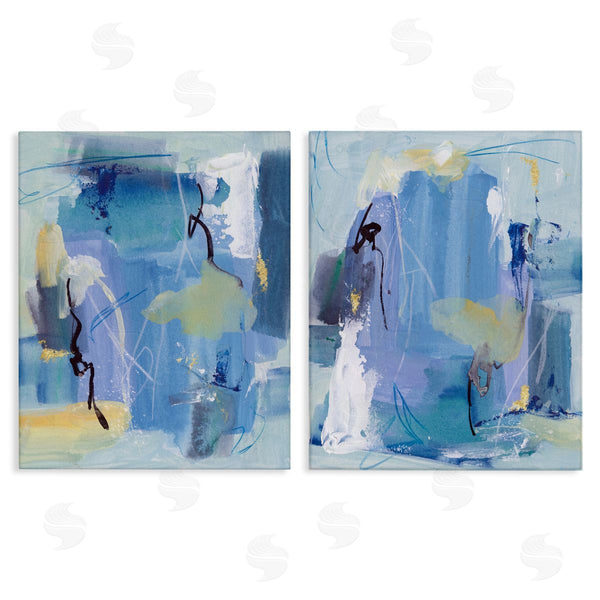 stupell industries Melissa Wang | Blue Abstract with Yellow