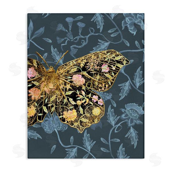 stupell industries Melissa Wang | Blue and Gold Butterfly