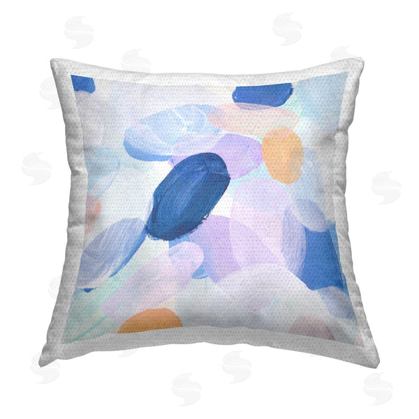 Stupell Industries Melissa Wang | Blue Oblong Paint Strokes Printed Throw Pillow