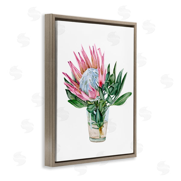 Stupell Industries Melissa Wang | Blushing Protea Flower Glass Watercolor Flower Still Life Wall Art