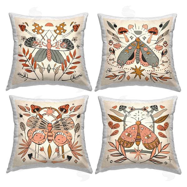 Stupell Industries Melissa Wang | Boho Botanical Moths Printed Throw Pillow Set