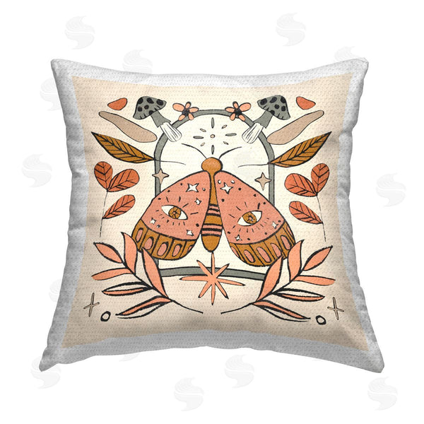 Stupell Industries Melissa Wang | Boho Moth & Leaves Printed Throw Pillow