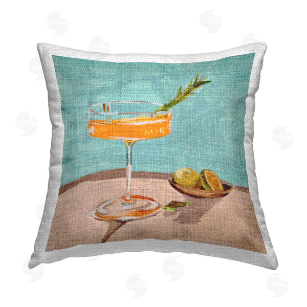 Stupell Industries Melissa Wang | Bright Cocktail Glass Printed Throw Pillow