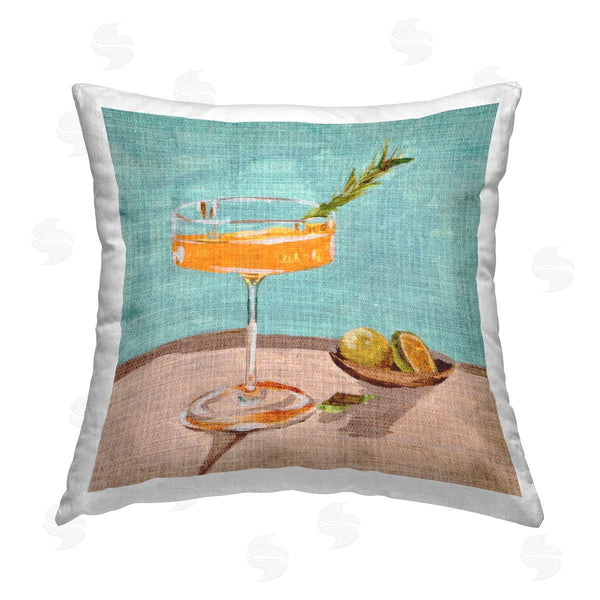 stupell industries Melissa Wang | Bright Cocktail Glass Printed Throw Pillow