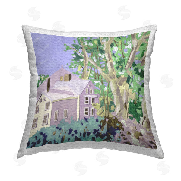 Stupell Industries Melissa Wang | Building View Through Trees Printed Throw Pillow
