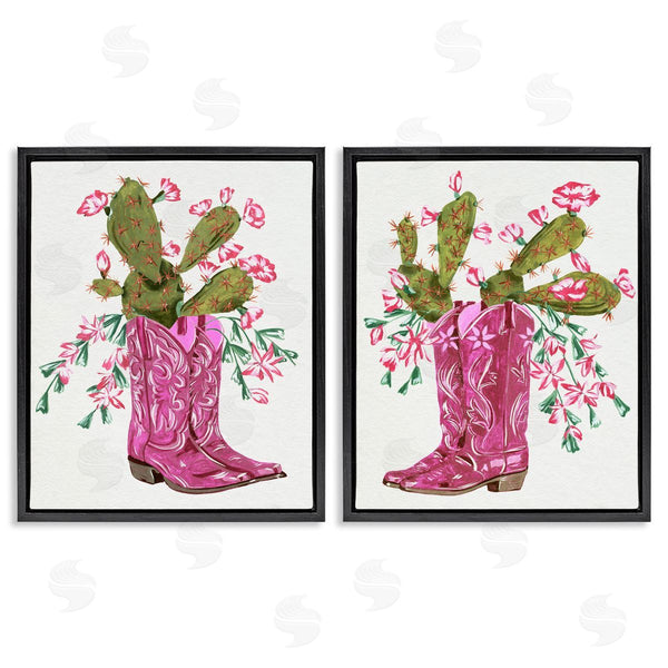 Stupell Industries Melissa Wang | Cactus In Pink Cowgirl Boots