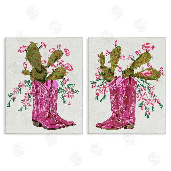 stupell industries Melissa Wang | Cactus in Pink Cowgirl Boots