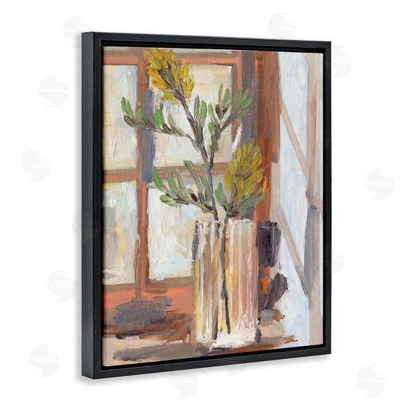 Stupell Industries Melissa Wang | Charming Yellow Floral Jar Window Sill Flowers Wall Art