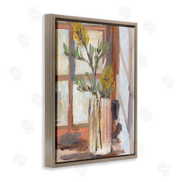 Stupell Industries Melissa Wang | Charming Yellow Floral Jar Window Sill Flowers Wall Art