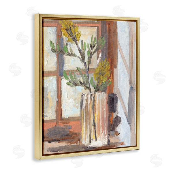 Stupell Industries Melissa Wang | Charming Yellow Floral Jar Window Sill Flowers Wall Art
