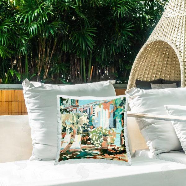 Stupell Industries Melissa Wang | City Street Abstraction Printed Throw Pillow