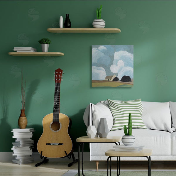 Stupell Industries Melissa Wang | Cloudy Sky Country Cottage Landscape Soft Meadow Wall Art