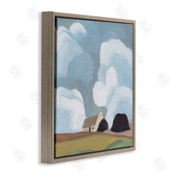 Stupell Industries Melissa Wang | Cloudy Sky Country Cottage Landscape Soft Meadow Wall Art