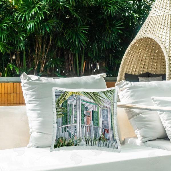 Stupell Industries Melissa Wang | Coastal Cottage Doorway Printed Throw Pillow