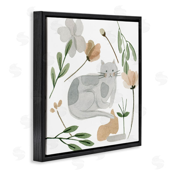 Stupell Industries Melissa Wang | Comfy Cat Varied Botanicals Wall Art