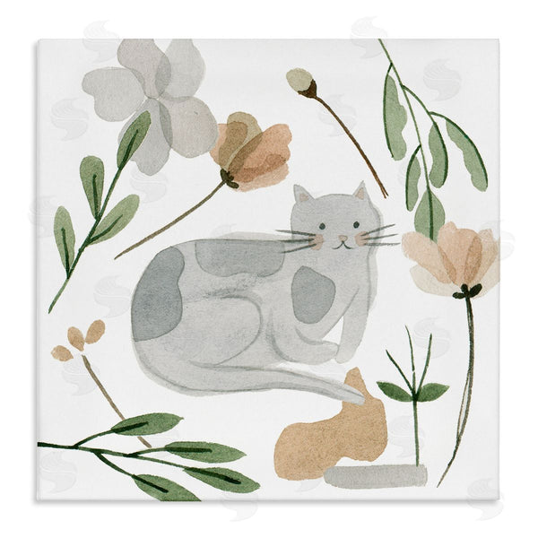 stupell industries Melissa Wang | Comfy Cat Varied Botanicals Wall Art
