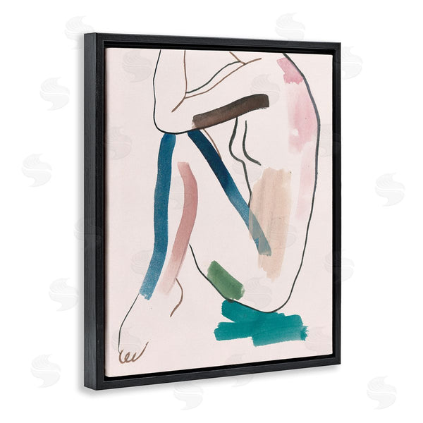 Stupell Industries Melissa Wang | Conceptual Crouched Female Figure Resting Bold Lines Wall Art