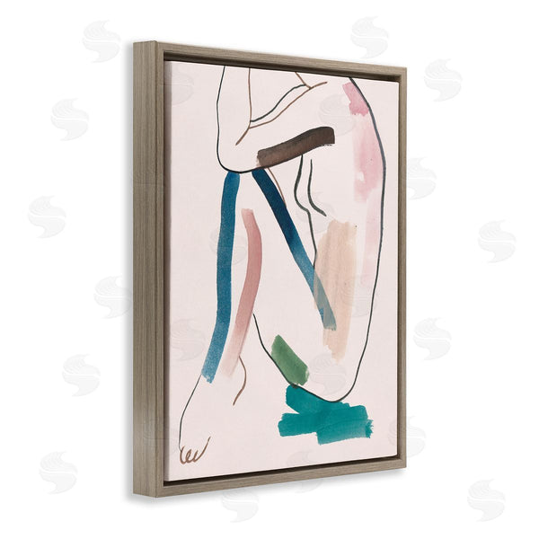 Stupell Industries Melissa Wang | Conceptual Crouched Female Figure Resting Bold Lines Wall Art