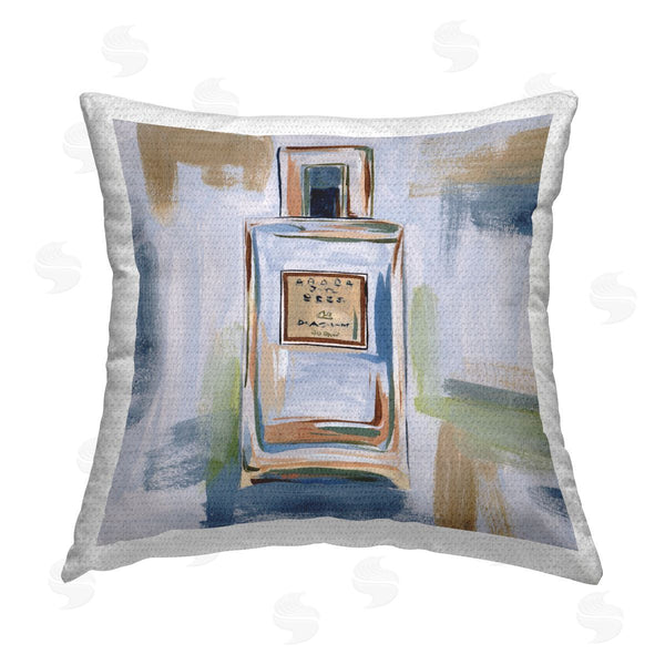 Stupell Industries Melissa Wang | Cosmetics Bottle Brush Strokes Printed Throw Pillow