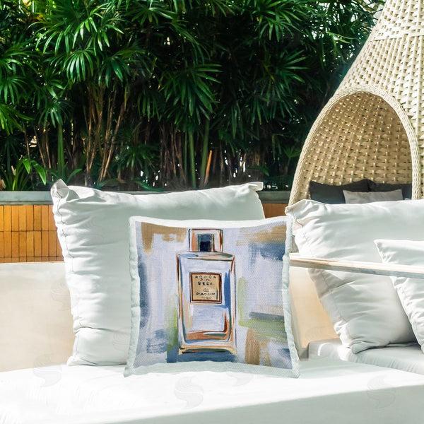 Stupell Industries Melissa Wang | Cosmetics Bottle Brush Strokes Printed Throw Pillow