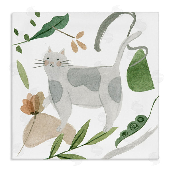 stupell industries Melissa Wang | Cottage Herbs Cat Arrangement Wall Art