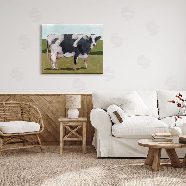 Stupell Industries Melissa Wang | Country Farm Cow Grazing Cattle Traditional Painting Wall Art