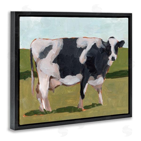 Stupell Industries Melissa Wang | Country Farm Cow Grazing Cattle Traditional Painting Wall Art
