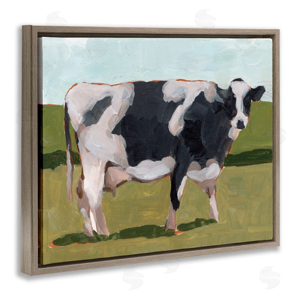 Stupell Industries Melissa Wang | Country Farm Cow Grazing Cattle Traditional Painting Wall Art