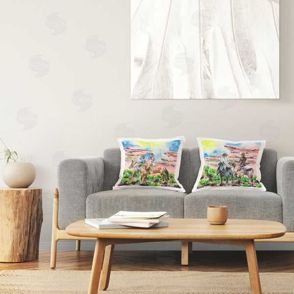 Stupell Industries Melissa Wang | Cowboys Under Western Sun Printed Throw Pillow Set