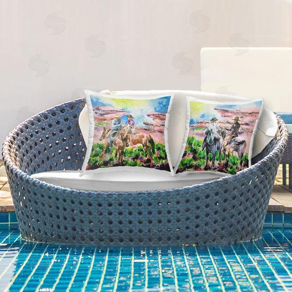 Stupell Industries Melissa Wang | Cowboys Under Western Sun Printed Throw Pillow Set