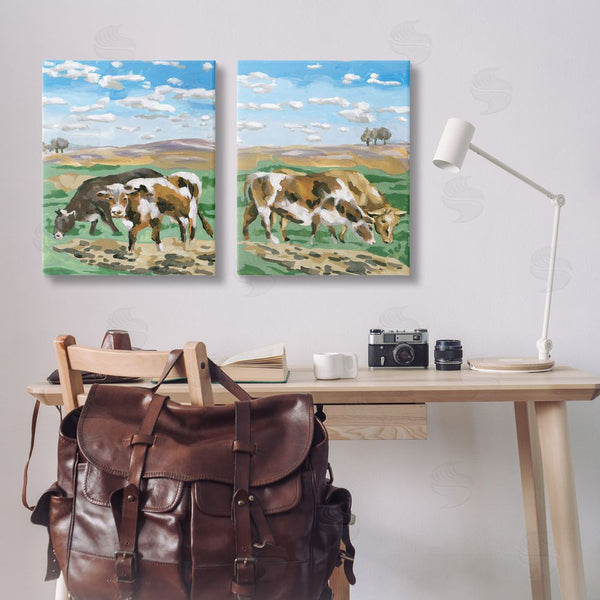 Stupell Industries Melissa Wang | Cows Grazing In Field Wall Art
