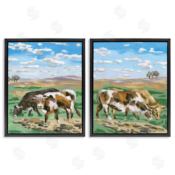 Stupell Industries Melissa Wang | Cows Grazing In Field Wall Art