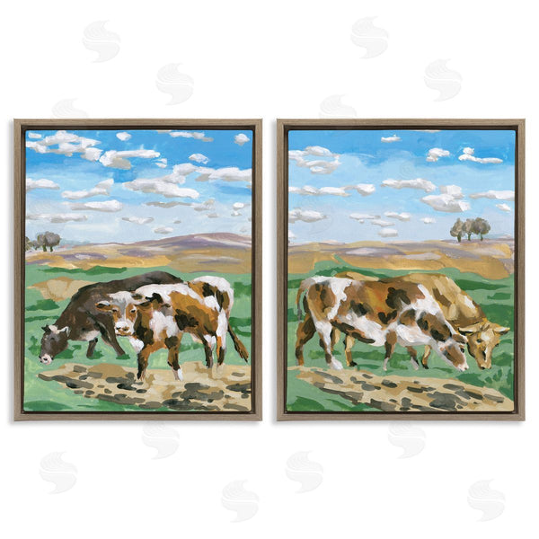 Stupell Industries Melissa Wang | Cows Grazing In Field Wall Art