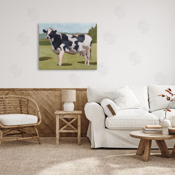 Stupell Industries Melissa Wang | Dairy Farm Cow Grazing Country Cattle Traditional Painting Wall Art
