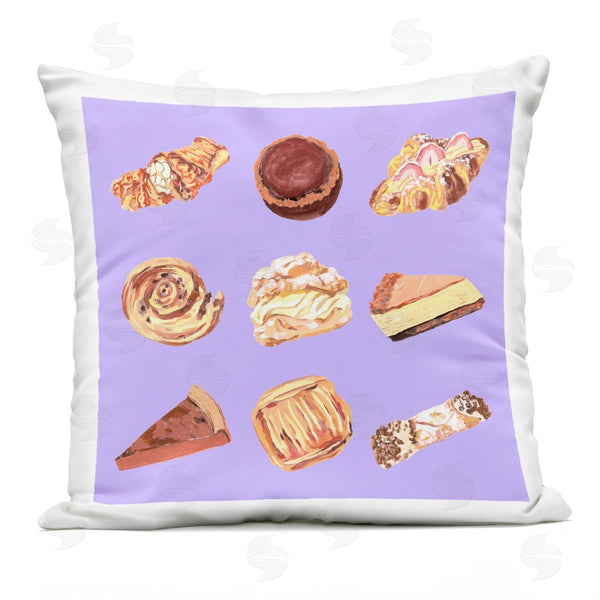 Stupell Industries Melissa Wang | Delicious Pastries On Purple Printed Throw Pillow