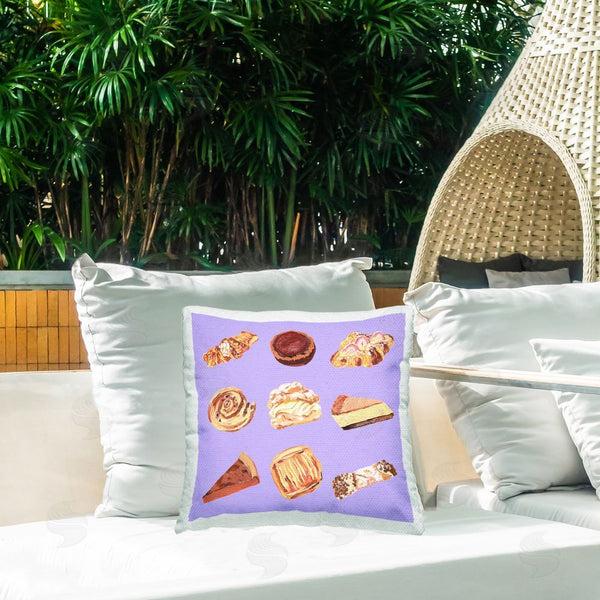 Stupell Industries Melissa Wang | Delicious Pastries On Purple Printed Throw Pillow