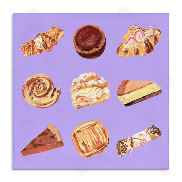 stupell industries Melissa Wang | Delicious Pastries on Purple Wall Art