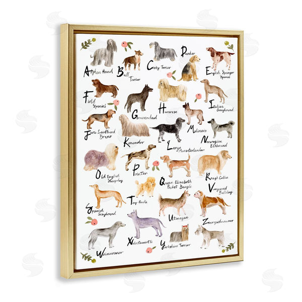 Stupell Industries Melissa Wang | Dog Alphabet With Floral Accents