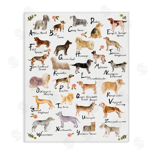 stupell industries Melissa Wang | Dog Alphabet with Floral Accents