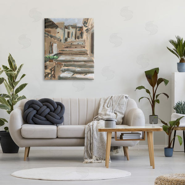 Stupell Industries Melissa Wang | Dusky Alleyway Stairs Soft Urban Architecture City Wall Art