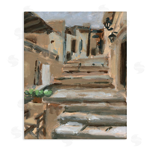 stupell industries Melissa Wang | Dusky Alleyway Stairs Soft Urban Architecture City Wall Art