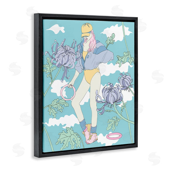 Stupell Industries Melissa Wang | Exercise Girl With Clouds