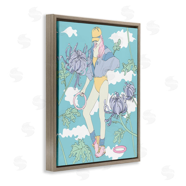 Stupell Industries Melissa Wang | Exercise Girl With Clouds