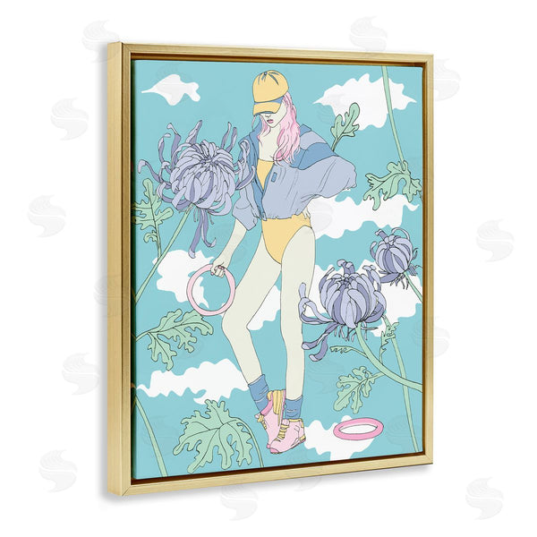 Stupell Industries Melissa Wang | Exercise Girl With Clouds