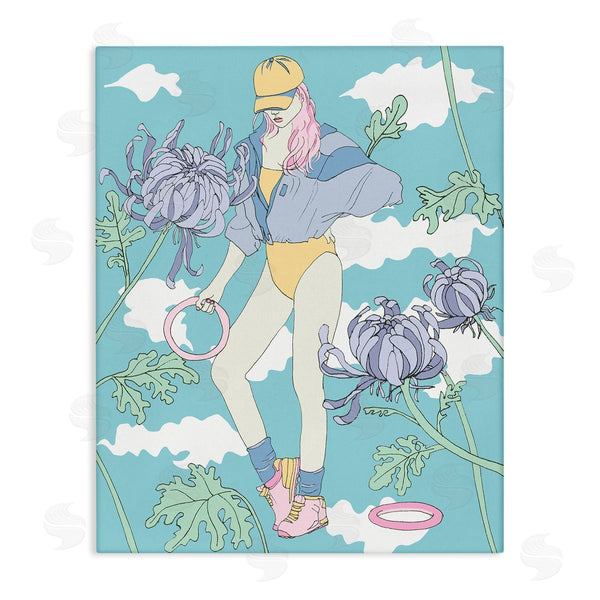 stupell industries Melissa Wang | Exercise Girl with Clouds